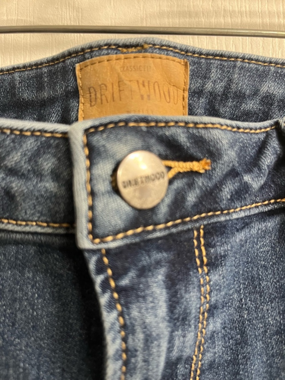 DRIFTWOOD Dark Blue Straight-Leg Jeans with Floral Embroidery - Picture 6 of 8